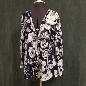 Chico's tropical print cardigan, size 3, XL
